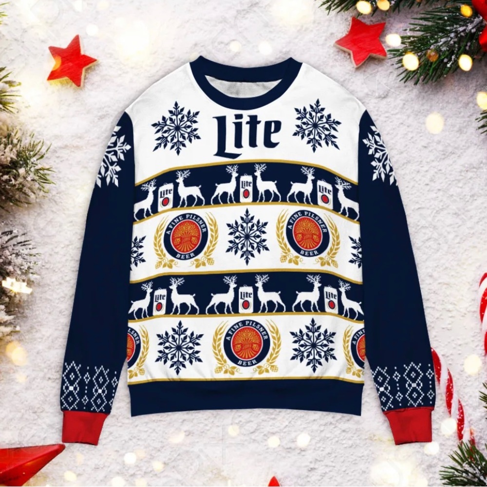 Miller Lite Ugly Christmas/ Holiday Sweater